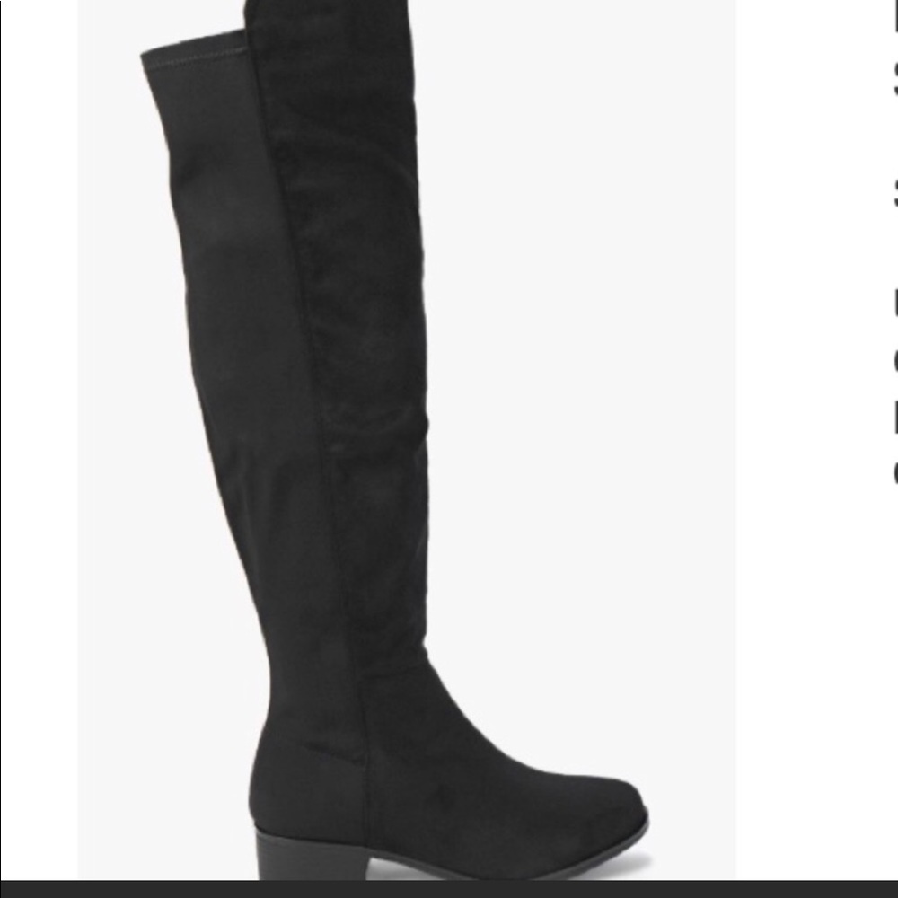 Black Elastic Over the Knee Boots Size 9